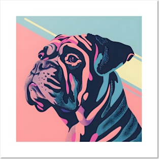 Retro Bullmastiff: Pastel Pup Revival Posters and Art